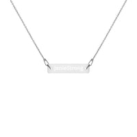 JanieStrong Engraved Silver Bar Chain Necklace