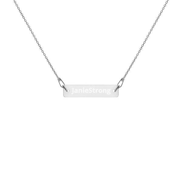 JanieStrong Engraved Silver Bar Chain Necklace